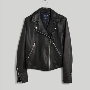 Madewell | Black Washed Leather Moto Jacket